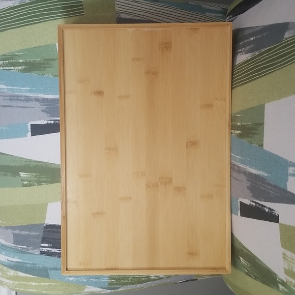 Sunshine Cut Out Pattern Bamboo Serving Tray With Handle - Picture 3 of 8